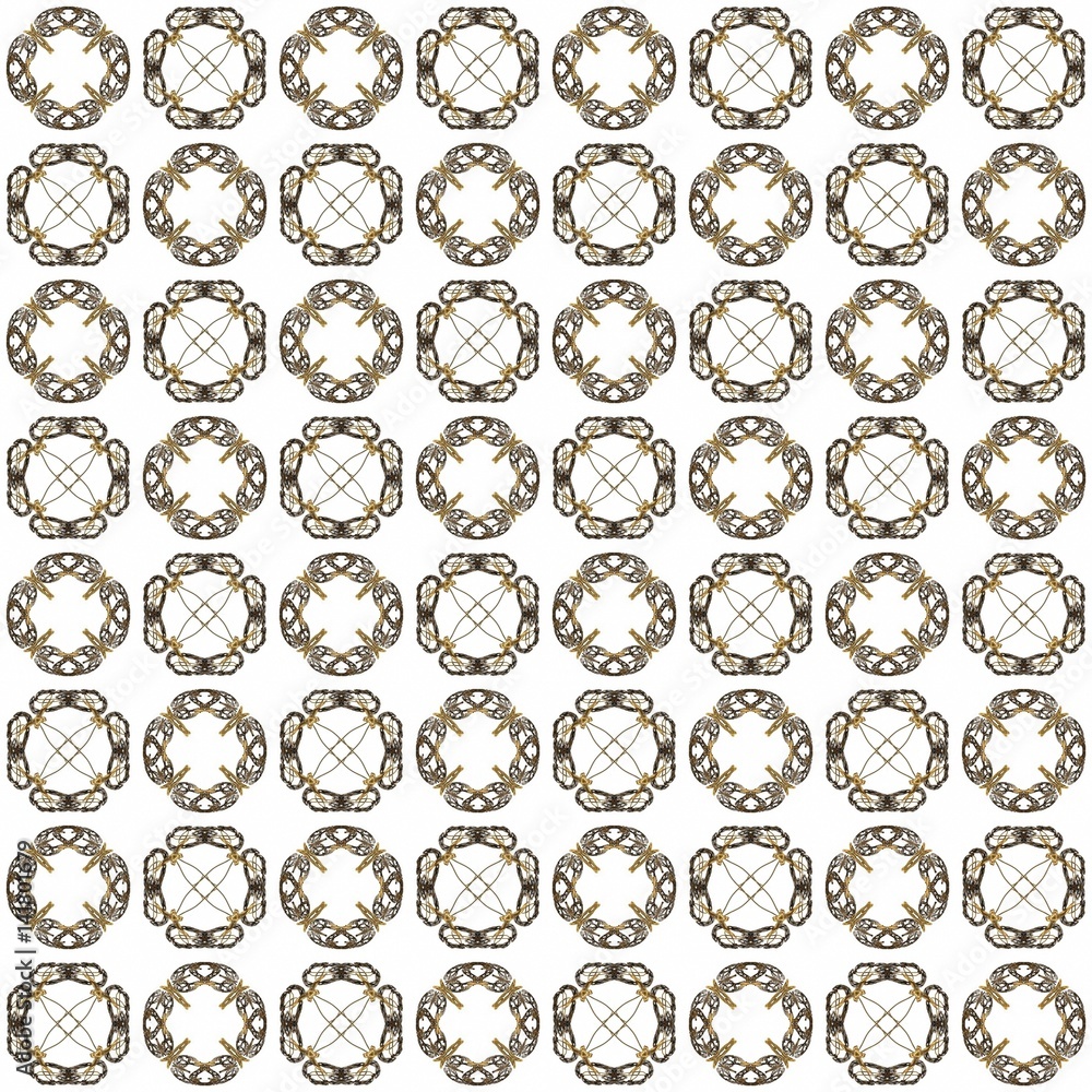 Fototapete seamless texture with 3d rendering abstract fractal yellow gray pattern