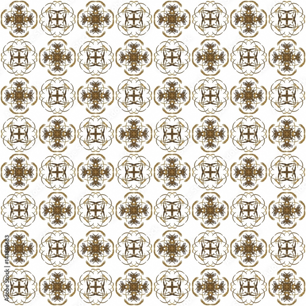 Fototapete seamless texture with 3d rendering abstract fractal yellow gray pattern