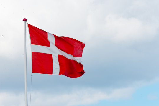 danebrog - flying danish flag
