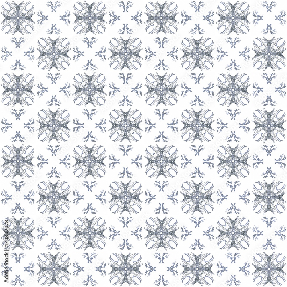 Fototapete seamless texture with 3d rendering abstract fractal blue pattern