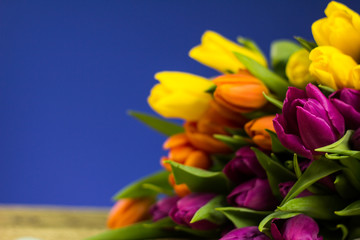 Easter eggs on wooden background