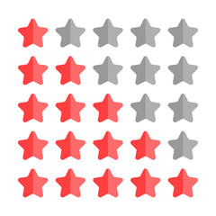 Obraz premium 5 star rating set. Simple rounded shapes in grey and red.