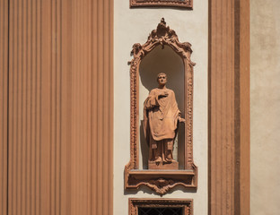 Obraz premium Terracotta Statue of a Saint, Cernobbio, Italy