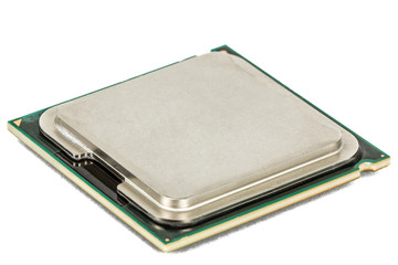 Computer processor, multicore CPU, isolated on white background