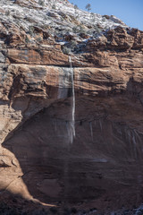ZION, NATIONAL PARK, WINTER, SNOW, ICE, WATER FALL
