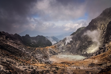 Gunung Sibayak Volcano crater