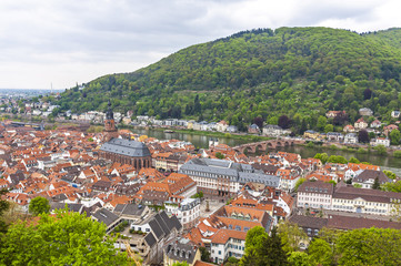 Fototapeta na wymiar Aerial view of Heidelberg city, Germany