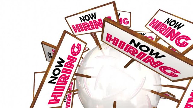 Now Hiring Help Wanted Open Jobs Positions Signs 3d Animation