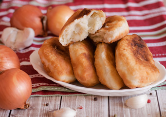 fried patties with potatoes