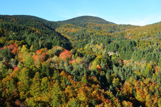 Paysage d'automne dans les Pyr&eacute;n&eacute;es audoises, Occitanie dans le sud de la France