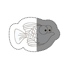 figure surprised fish cartoon icon, vector illustration design