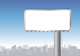 Blank billboard in the city