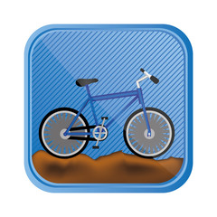 sports bike in rocky mountain, vector illustration design