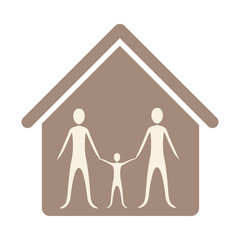 family together inside house, vector illustration design