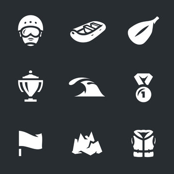 Vector Set of Rafting Icons.