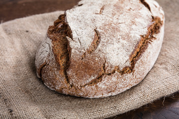 Fresh Baked Bread On Sack