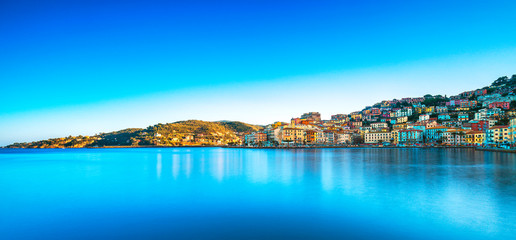 Porto Santo Stefano panoramic view of seafront. Argentario, Tuscany, Italy
