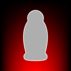 Gel, Foam Or Liquid Soap. Dispenser Pump Plastic Bottle silhouette. Postage stamp or old photo style on red-black gradient background.