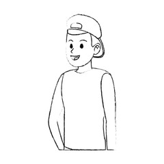 happy man with backwards cap  icon image vector illustration design 