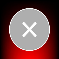 Obraz premium Cross sign illustration. Postage stamp or old photo style on red-black gradient background.