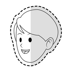 happy pretty woman with short hair icon image vector illustration design 