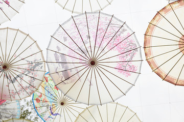 Japanese,Chinese umbrellas,new year celebrate.
