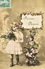 Carte postale ancienne / Carte de voeux Bonne année