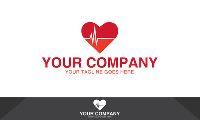 Heart logo, medical logo, logo template