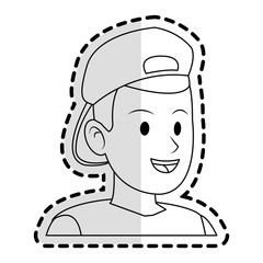 happy man with backwards cap  icon image vector illustration design 