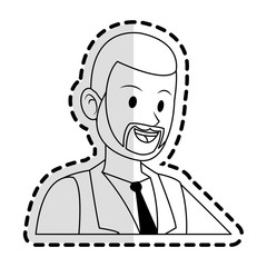 happy bearded businessman icon image vector illustration design 