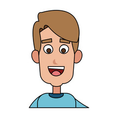 happy handsome blonde man cartoon icon image vector illustration design 