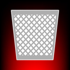Obraz premium Trash sign illustration. Postage stamp or old photo style on red-black gradient background.