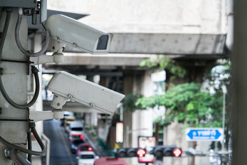 CCTV Camera surveillance on the big city