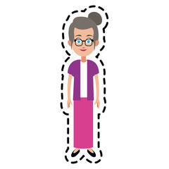 happy elderly woman cartoon icon image vector illustration design 