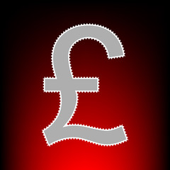 Turkish lira sign. Postage stamp or old photo style on red-black gradient background.