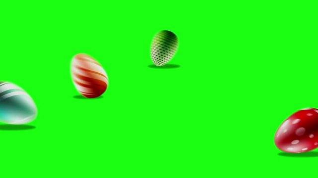 Easter eggs isolated on green screen