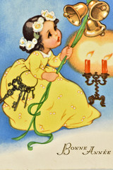 Carte postale ancienne / Carte de voeux Bonne année