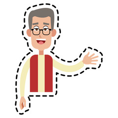 happy elderly or middle age  man with glasses  cartoon icon image vector illustration design 