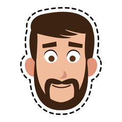 happy bearded man cartoon icon image vector illustration design 