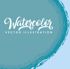 Obraz premium blue circle shape in watercolor. colorful design. vector illustration