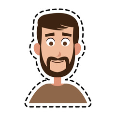 happy bearded man cartoon icon image vector illustration design 
