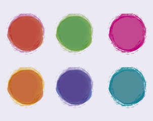 circle shape in watercolor. colorful design. vector illustration