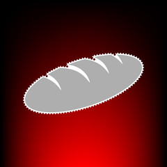 Bread sign. Postage stamp or old photo style on red-black gradient background.