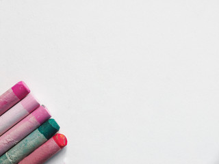 pastel on white papper side by side