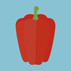 pepper vegetable icon over blue background. colorful design. vector illustration