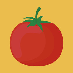 tomato vegetable icon over yellow background. colorful design. vector illustration