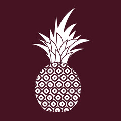 pineapple fruit icon over brown background. vector illustration