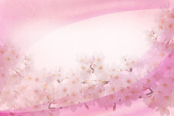 Obraz na płótnie Canvas 桜と和紙の春背景素材
