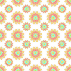 Fototapeta na wymiar Abstract seamless pattern with colored flowers. Paper flowers background. Vector illustration.