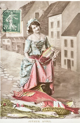 Carte postale ancienne / Poisson d'avril